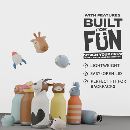 asobu Bestie Water Bottle, Cute Collectible Character, Leak Proof, BPA Free | 16 oz, Stays Cold 24 Hours, Double Wall Vacuum Insulation, Food Grade Stainless Steel, Spill Resistant, Great Gift Idea - color: Bunny bottle