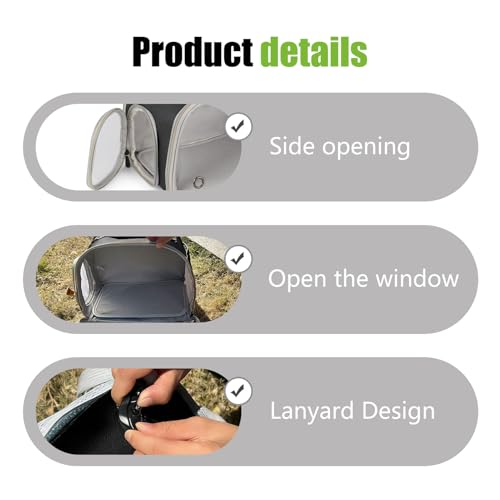 WEVONIGU Scratch-Resistant Bearded Dragon Backpack Foldable Gecko Carrier Ventilation Travel Bag with Clear View Window Dual Carry Cage Options for Travel Hiking & Vet Visits - color: Black, size: Carrier