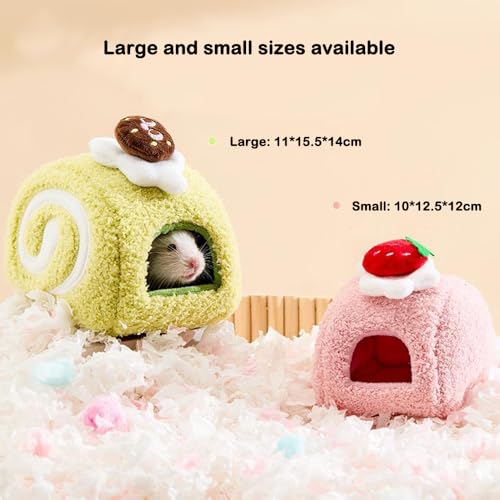 Generic Small Animal Bed, Swiss Roll Shape, Multicolor, Cotton & Velvet, Hamster, Mouse, Chinchilla, 4"D x 3"W x 3"H - color: Chocolate roll, size: Small