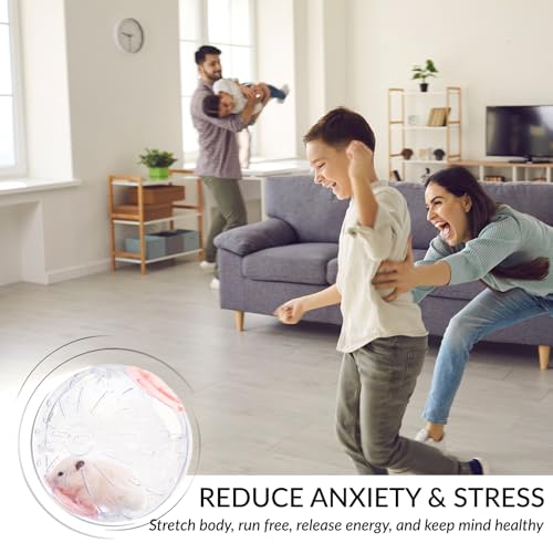 7.9 Inch Hamster Ball, Running Ball Toy, Transparent, Breathable, Reduce Stress, Promote Exercise Health, Easy to Clean, Hamster Accessory, for Syrian Dwarf Hamster, Gerbils, Mice, Small Pets, Pink - color: Pink