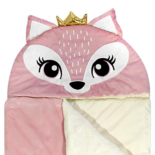 Heritage Kids Pink Fox Plush Hooded Sleeping Bag, 64" L x 25" W - style: Fox