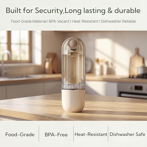 Portable Dog Water Bottle with Food Container, 2-in-1 Pet Water Dispenser & Travel Bowl, Leak-Proof Puppy Water Bottle for Small Dogs & Cats, Perfect for Walking, Hiking, Dog Mom Gifts (Beige) - color: beige