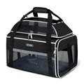Lekereise Top-Expandable Pet Carrier 18x11x11Inch Delta American United Airline Approved Soft Sided Underseat to 15lbs Travel Carriers for Small Dogs Cats with Locking Safety Zippers Anti-Scratch Mesh - color: Black