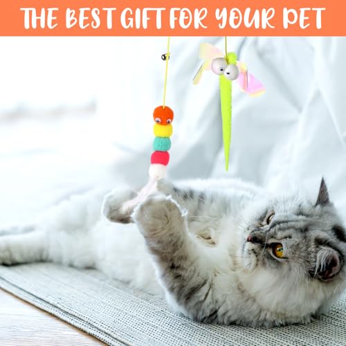Shappy 150 Pcs Cat Toys for Indoor Cats Bulk, Kitten Toys Pack, Variety Interactive Gift Including Mice Rainbow Balls Spring Crinkle Balls Gift for Kitty Kitten Cat(Funny) - style: Funny