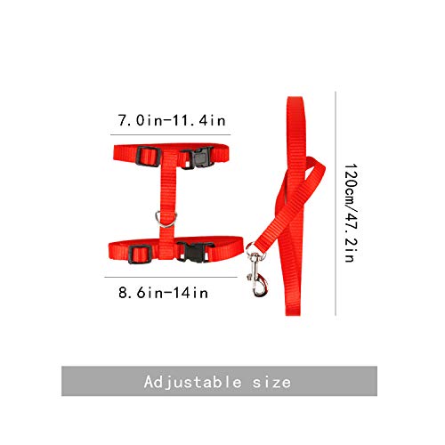 6 Pack Adjustable Cat Leash Harness Leash,Bunny Harness Leash for Pet Safety Walking Running Jogging,HarnessLeash for Bunny cat Puppy Kitten Ferret and Other Small Pet Animals