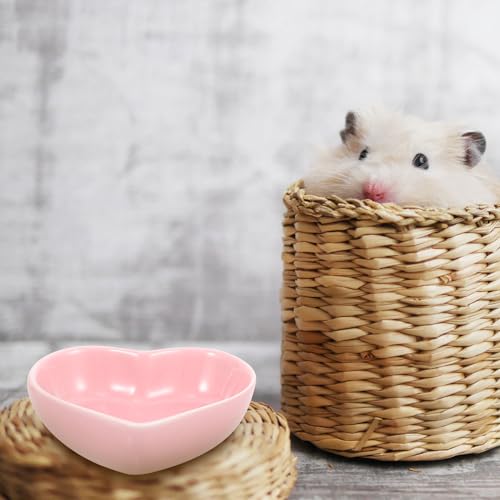 POPETPOP 3Pcs Hamster Food Bowl, Ceramic, Heart-Shaped Pet Feeder, Sufficient Quantity, Compact Size, Wide Application