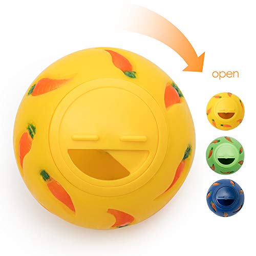 Niteangel Treat Ball, Snack Ball for Guinea Pigs, Rabbits, Hedgehogs and Other Small Pets (Small, Yellow & Blue) - color: Yellow & Blue