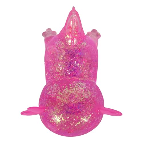 3.94 in Pink Glitter Crawling Axolotl Squishy Slow Rising | Soft TPR, Floating Glitter, squeeze toy, busy hands, stress relief, focus support, home, class, travel, kids and adults - color: Pink