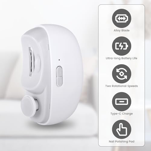 3 in 1 Electric Nail Clipper for Seniors, Baby Nail Trimmer Electric Automatic Trimmer, Safe Electric Toenail Clippers Nail File Tools for Adult, Manicure Kit Grinder with Polishing(White) - size: White