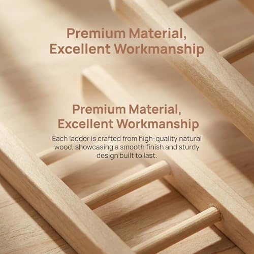 2pcs Mini Wooden Ladder Pet Toy Bridge Climbing Toy Dollhouse Furniture - Ideal for Dollhouses, Miniature Decor & Small Pets Animals Like Hamsters