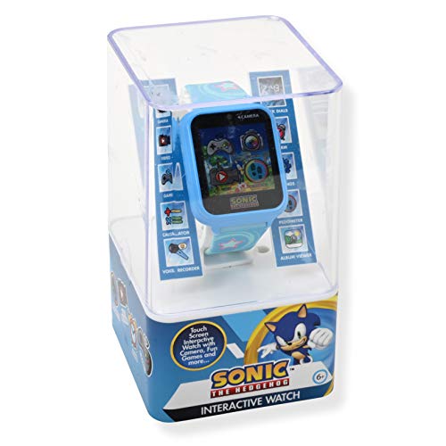 Accutime Kids SEGA Sonic The Hedgehog Blue Educational Touchscreen Smart Watch Toy for Boys, Girls, Toddlers - Selfie Cam, Learning Games, Alarm, Calculator, Pedometer (Model: SNC4133AZ) - color: Sonic Star