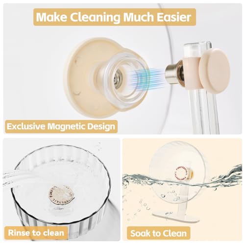 Super Silent Hamster Wheel 10.4 Inch, Magnetic Large Rat Wheel for Chinchilla, Gerbil, Guinea Pig, Cat, Mouse, Sugar Glider and Dwarf, Syrian Hamster Accessories (Cream White) - color: Cream White, size: Medium(10.4inch)