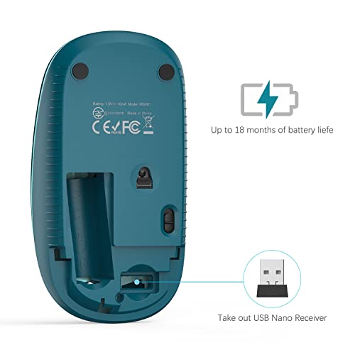 VssoPlor Wireless Mouse, 2.4G Slim Computer Laptop Mouse, Gradient Blue | Portable Mouse, Plug & Play USB Nano Receiver, Quiet Silent Optical Mice for Notebook, PC, Laptop, Computer, Windows, Mac - color: Gradient Blue
