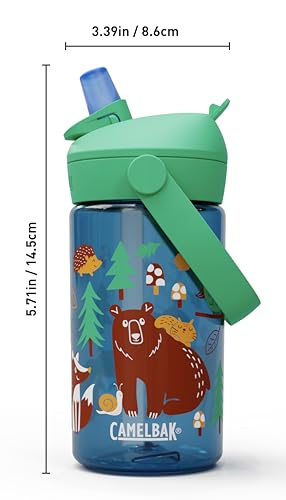 CamelBak Thrive Flip Straw Kids Water Bottle with Bite Valve, Tritan Renew Design for School and Travel, 14oz, Friendly Forest - color: Friendly Forest