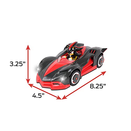 NKOK Team Sonic Racing RC Car - Shadow the Hedgehog, Turbo Boost, Ages 6+ | 2.4 GHz radio control, working lights, rubber tires, adjustable front wheel alignment - officially licensed, ages 6+ - color: Multicolor