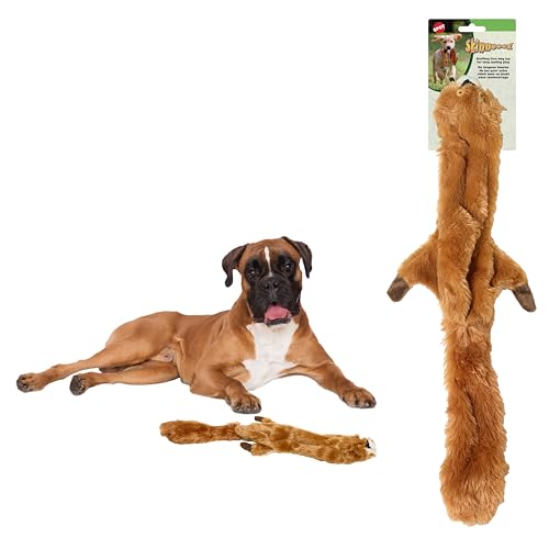 SPOT Skinneeez Squirrel 23-Inch Stuffing-Free Plush Dog Toy – Realistic Design with 2 Squeakers – Durable, Soft Polyester for Medium & Large Dogs – Tug, Fetch & Shake Play – for Moderate Chewers - style: Squirrel