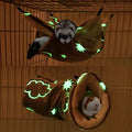 LEFTSTARER Noctilucent Luminous Guinea Pig Rat Hammock Bunkbed Hanging Tunnel and Soft Bed Mat for Ferret Hedgehog Squirrel Hideout Cage Accessories (1.Tunnel and Bunkbed Hammock) - color: 1.Cloud Hammok and Tunnel