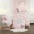 Disney Minnie Mouse Twinkle Twinkle Minnie Pink, White and Metallic Gold 3 Piece Crib Bedding Sete Twinkle Minnie Pink, White and Metallic Gold 3 Piece Crib Bedding Set