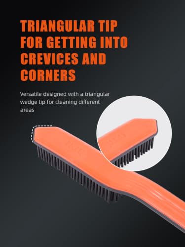 SPTA Pet Hair Brush, 2Pcs Pet Hair Removal Brush,Triangular Wedge Tip,Rubber Bristles to Trap and Remove Hair,Metal-Free Design,Ergonomic Design Great for Cars,Trucks,SUVs,RVs, Home,Furniture&More