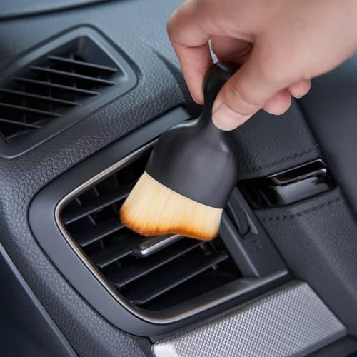 Car Interior and Exterior Soft bristles Detail dust Automotive Brush dusting Brush Dashboard Cleaning Brush Home Office Computer Keyboard dusting Tools+ Double-Sided Suede Cleaning Towel - color: 1 Piece Brush + Towel