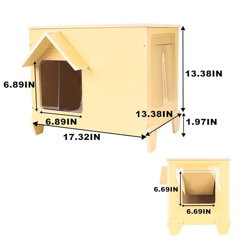 Outdoor Cat Houses Feral Cat Shelter Wooden Stray Cat Condo Outside Sturdy Waterproof and Insulated with Escape Door (one cat upgrate) - style: one cat upgrate