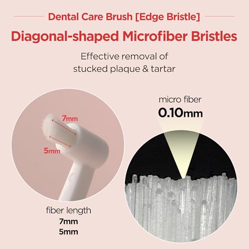 JAYU PET Dental Care Brush (Edge Bristles) 1ea - Micro Round Head Dog Toothbrush, Cat Toothbrush, Dental Care, Perfect for Kitten & Small Breed with End-tuft Diagonal-Shaped Bristle & Easy Grip Handle - color: Edge Bristles, size: 1 Count (Pack of 1)