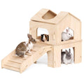Bunny House, Rabbit Bunny Hideout & Castle with Ramp & Lookout Hut | Long‑Lasting Material, Multi‑Level Fun Zone, Spacious & Multi‑Pet Friendly, Extra‑Wide Ramp, Easy Assembly & Portable - size: Style 3: 30.7 x 15.95 x 21.5 inches