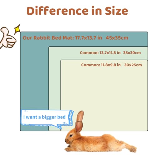 Amakunft 2 Pcs Guinea Pig Bed Mat Washable, Rabbit Winter Bed Pad for Indoor, Warm Small Animal Bed Mattres, Fleece Sleeping Pad for Bunny, Rat, Hedgehog, Sugar Glider, Chinchilla (Paw, Large) - size: Large