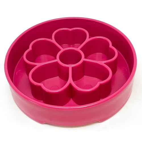SodaPup Flower Design Enrichment Bowl – Durable Slow Feeder Bowl Made in USA from Non-Toxic, Pet-Safe, Food Safe Material for Mental Stimulation, Slowing Down Eating, Healthy Digestion, & More - color: Pink Flower Ebowl