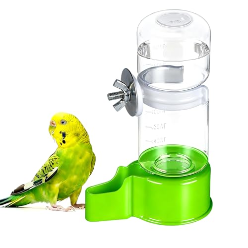 Automatic Bird Cage Water Dispenser, 4.73 oz Parakeet Water Feeder | Water Dispenser for Birds, 4.73 oz Tank, Gravity Flow Helps Reduce Mess, Rotating Cage Clip, Budgies Cockatiels Lovebirds - color: Green, size: 1PCS Water Dispenser