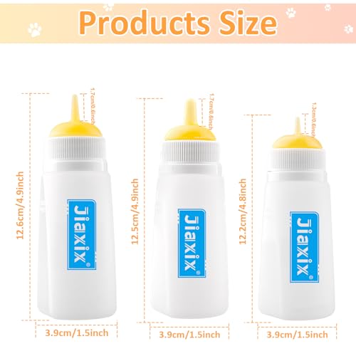 3 Pack Kitten Silicone Bottle Feeding Kit,Nipple & Feeding Kit for Kittens, Reusable Newborn Kitten Supplies, Suitable for Feeding Kitten, Puppy, Rabbit,Hamster (Yellow, Small+Medium+Large) - color: Yellow, size: Small+Medium+Large