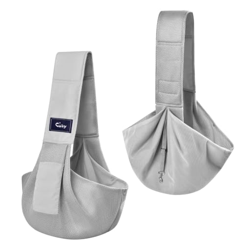 Dog and Cat Sling Carrier - Hands Free Reversible Pet Papoose Bag - Soft Pouch and Tote Design - Suitable for Puppy, Small Dogs Cats Outdoor - color: Msh Grey