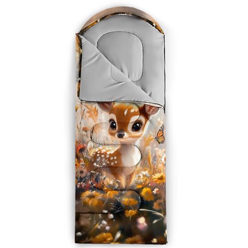Camping Sleeping Bags Warm & Cool Weather Waterproof Backpacking Sleeping Bag All Seasons Camping, for Adult Kids Boy Girls Camping Gear Equipment, Traveling - color: G-Deer1