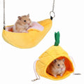 2 Pcs Hamster Bed, Soft Rat Guinea Pig Hammock, Hanging House Rat Cage Accessories for Guinea Pig Rat Sleep and Play(Banana and Pineapple)