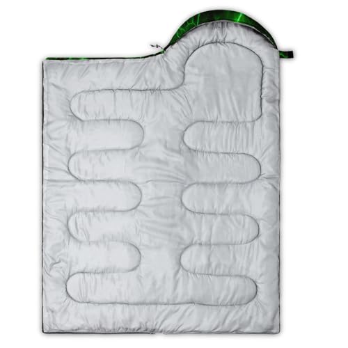 QOOMO Camping Sleeping Bags,3 Season Warm & Cool Weather,Lightweight,Waterproof Sleeping Bags for Adults & Kids,Traveling,and Outdoors,Camping Gear Equipment - color: Green Lighting 1