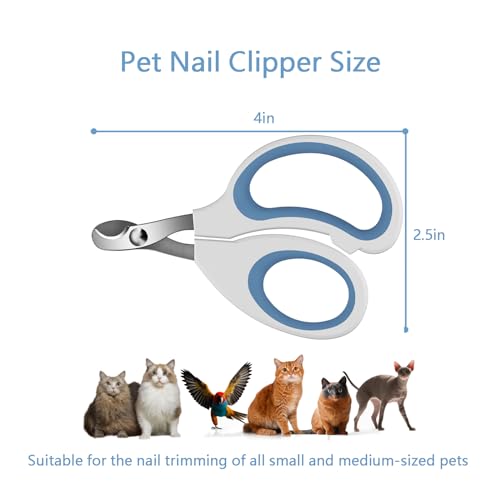 Cats & Dogs Pets Nail Clippers & Trimmers Rabbit Nail Clippers cat Nail Clippers for Indoor Cats cat Claw Clippers with Safety Guard Professional Grooming Tool for Cat Kitten - color: Blue