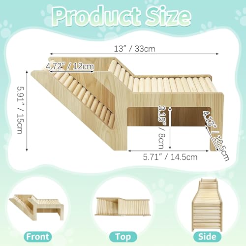 PINVNBY Hamster Burrow Tunnel Hideout Wooden Hamster Climbing Ladder Toy Cage Decor Accessories for Gerbil Mice or Other Small Animals (Simple Tunnel)