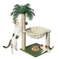 Fantasreen Cat Tree 28'' with Hammock & Interactive Toy for Indoor Cats - color: White-1 Bed
