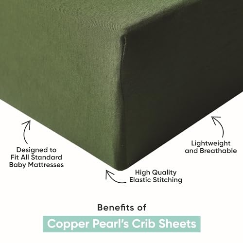 Copper Pearl Premium Knit Baby Crib Sheets for Standard Mattresses, Breathable and Soft, River - color: River