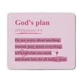 Pink Christian Mouse Pad, Philippians 4:6 God's Plan Bible Verse Mouse Pads Mousepad for Desk Home Office Dorm Computers Laptop, Religious Office Supplies Desk Accessories, 9.5x7.9 Inch - color: 20Child