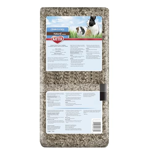 Kaytee Clean & Cozy Natural Paper Bedding, 24.6 Liters | Keeps habitats fresh. Small animal bedding for rabbits, guinea pigs, hamsters. Hamster bedding odor control, 99% dust-free - size: 24.6 Liters