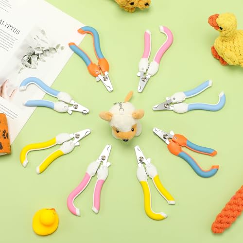 9 Pcs Small Dog Nail Clippers Bulk with Safety Guard to Avoid Over-Cutting Pet Nail Claw Grooming Pet Cutter Toenail Trimmer for Small Medium Dogs Nails Home Grooming(Fresh) - style: Fresh