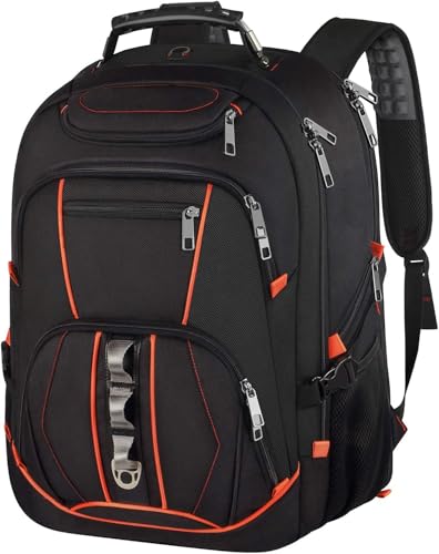 Travel Laptop Backpack,Extra Large 18.4 inch Gaming Laptop Backpacks,Big Capacity TSA Friendly RFID Anti Theft Pocket College unisex Heavy Duty Computer bag, 21.5*16.3*9.9 inch - color: Orange Rfid