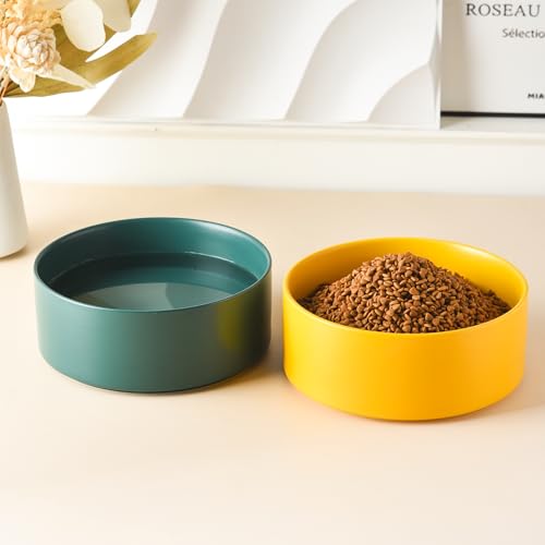 6'' Ceramic Dog Bowl - 30Oz Classic Dogs Food & Water Bowl for Small and Medium Breed Dogs, Heavy Duty Non-Slip Dog Dishes, Food Grade Stoneware Pet Bowl, Dishwasher & Microwave Safe, Yellow - color: Bowl - Yellow, size: 6 inch