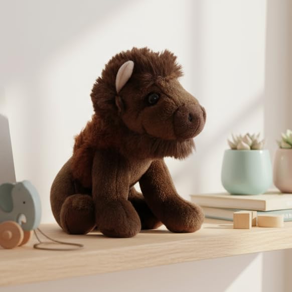 The Petting Zoo Bison Stuffed Animal Plushie, Gifts for Kids, Wild Onez Babiez Zoo Animals, Bison Plush Toy 6 inches - color: Bison