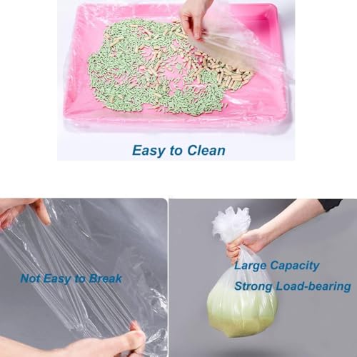 50 Pcs Disposable Rabbit Cage Liner Quick Cleanup Litter Box Liners Bags | Leak-Proof Toilet Plastic Film, Elastic Pocket Mouth for Small Animals Guinea Pig Bird Bunny Potty Bedding Stuff - size: Small-Standard
