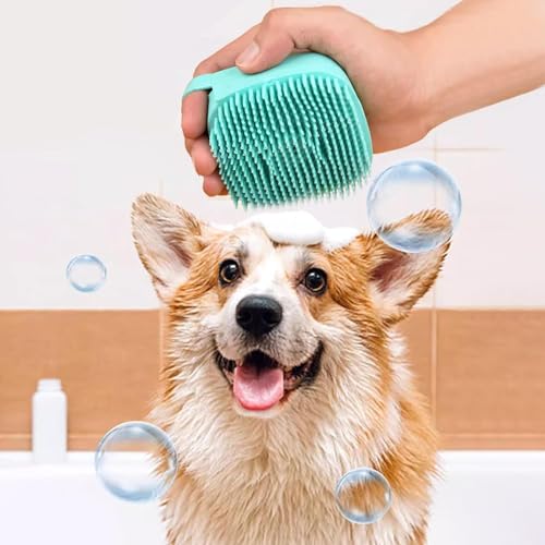 7pcs Pet Grooming Kit, Self-Cleaning Brush Shedding Kit with Nail Clipper, Flea Comb, Shampoo Bath Brush, Finger Toothbrush, Storage Bag (Blue) - color: Blue