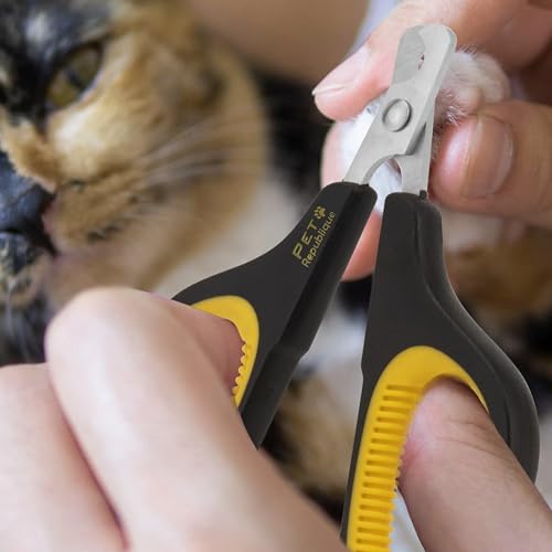 Cat Nail Clippers by Pet Republique – Professional Stainless-Steel Nail Clipper for Cats, Kittens, Hamster, Rabbits, Birds, & Small Breed Animals Claw Trimmer (Black+Yellow) - color: Black & Yellow