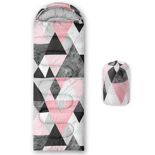 Kids Sleeping Bag for Boys Girls,3D Basketball Print-Lightweight Warm Portable Outdoor Indoor-Waterproof Cold Weather Resistant Sleeping Bag for Camping Hiking - color: Triangle