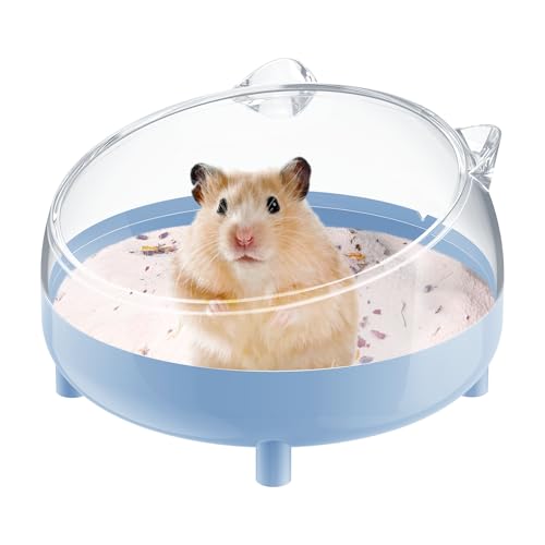 Pawfly Hamster Sand Bath Container, Hamster Sand Bath Box, Hamster Bathtub, Hamster Bathroom, Hamster Toilet, Plastic Dust Bath for Dwarf Hamsters, Syrian Hamsters, Mice, Gerbils & Small Animal, Blue - color: Blue